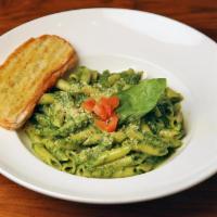 Penne With Basil Pesto · Penne pasta tossed with kalamata olives, sautéed mushrooms, capers and our zesty Arrabbiata ...