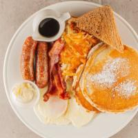 Hot Cakes With Choice Of Breakfast Meat · 