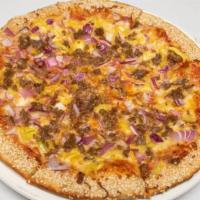 Americana Pizza · Pepperoni, button mushrooms, parmesan, mozzarella and san marzano pizza sauce.