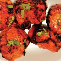 Chicken Kebab · Kabob Special serve with: Basmati Rice, Chana Masala & Tandoori Bread,

Halal. Boneless. Whi...