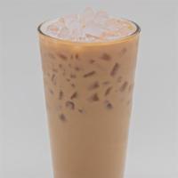 Iced Café Latte · Espresso with steamed milk and a thin layer of foam.