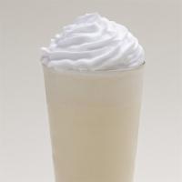 Vanilla Milkshake · A vanilla flavored milkshake topped with whipped cream.