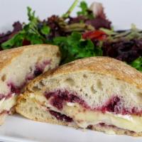 Turkey Brie · Turkey, brie, and cranberry sauce