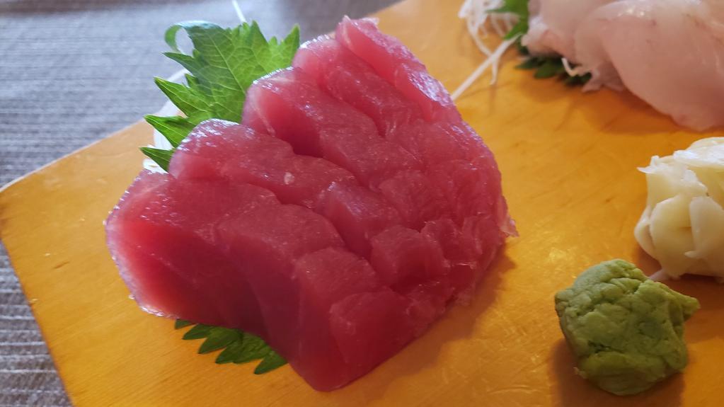 Tuna Sashimi(3Pc) · Consuming raw or undercooked meats, poultry, seafood, shellfish, or eggs may increase your risk of foodborne illness.