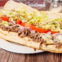 Steak & Cheese (Large) · Choice of grilled mushrooms, onions, green peppers.