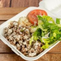 Trap Bowl · One Meat: In house freshly  ground chicken or ground beef
Grain: white rice or rice and peas...