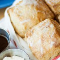 Classic Buttermilk Biscuits · honey butter, house-made jam -four served-
