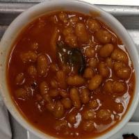 Vegetarian Baked Beans · Country-style baked navy beans with onions and bell peppers.
