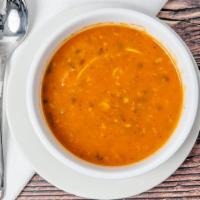 Harira (Moroccan Soup) · vegetarian Moroccan soup made of tomatoes,onions, lentil, chickpeas,cilintro, parsley,& cele...