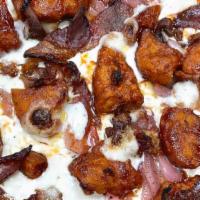 Nashville Hot · Homemade tender pieces of chicken tossed in our house Nashville hot sauce, hickory smoked ba...