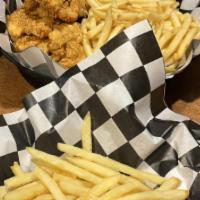 Chicken Tenders · Chicken tenders are served with your choice of honey mustard or ranch. Feeling spicy? Ask fo...
