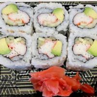 California Roll · Avocado, cucumber, and imitation crab meat.
