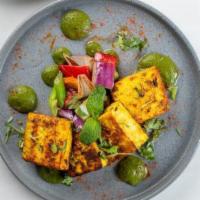 Paneer Sizzlers (Vegetarian) · Indian cottage cheese seasoned with Portuguese trader spice grilled in tandoor; served with ...