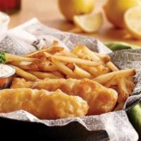Fish & Chip Dinner (Cod Fish) · Served with fries, grilled Texas toast & drink