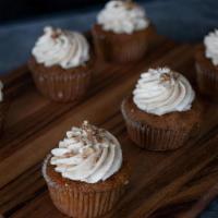Mom'S Carrot Cake Cupcake (With Pecans) - Single · Made from scratch daily, topped with homemade cream cheese frosting and pecans.