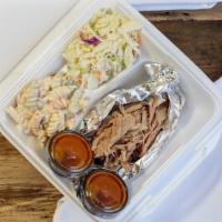 Pulled Pork Plate · An ample serving of our smoked pulled pork served with two sides  *PLEASE NOTE WE DO NOT STA...