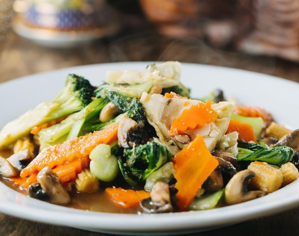 Vegetable Delight · Choice of meats stir-fried with fresh garden vegetables in brown sauce. ​