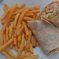 Big Burrito With Fries + Drink · Choice of meats.