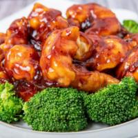 General Tso'S Shrimp · Spicy level one. Crispy chunks of shrimp with broccoli and hot spicy sauce.