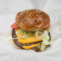 Double Cheeseburger · Everything includes Mustard, Ketchup, Pickles, Lettuce & Tomatoes, Topped with American Chee...