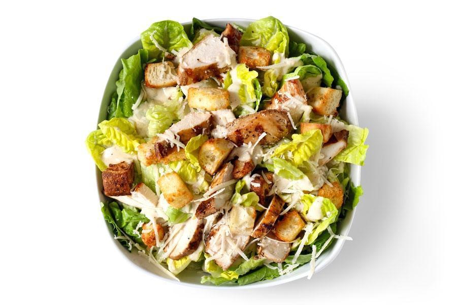 Chicken Caesar · Rocket Romaine, Parmesan Cheese, Savory Grilled Chicken Breast, Hearty Croutons, Caesar Dressing