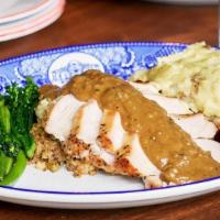 Roasted Turkey & Gravy · Freshly roasted turkey & gravy. A true American classic served with stuffing, mashed potatoe...