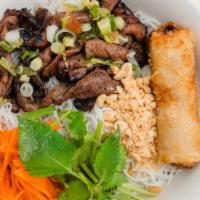 Vermicelli With Grilled Pork And Egg Roll (Bun Thit Nuong Cha Gio) · 