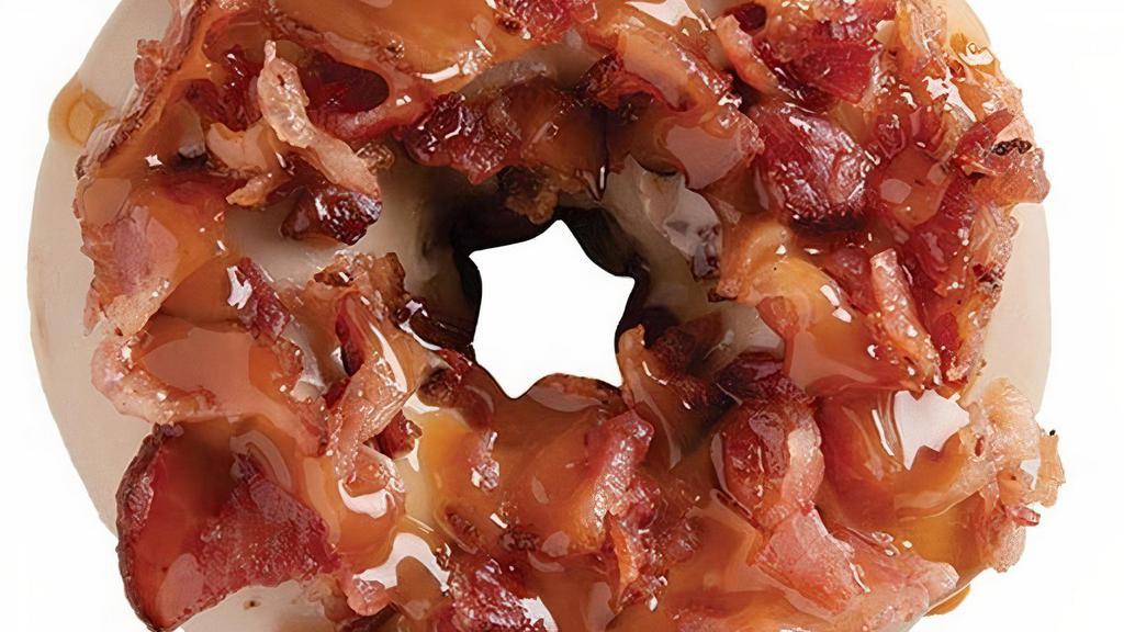 Bacon In The Sun · Maple icing with chopped bacon & salted caramel drizzle