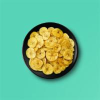 Banana Chips · Deep-fried and seasoned crispy slices of bananas.