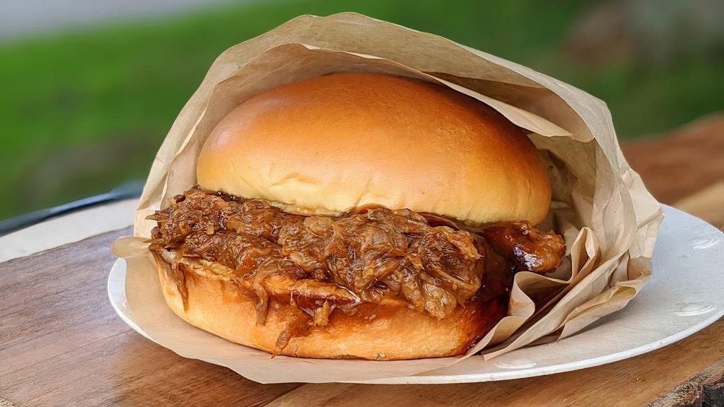 Pulled Pork Barbecue Sandwich · A hearty helping of Shoup's signature pulled pork barbecue on a brioche bun.