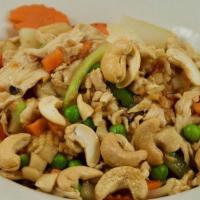 51 Cashew Nut Chicken · Mixed vegetables, water chestnuts and cashew nuts in a garlic sauce.