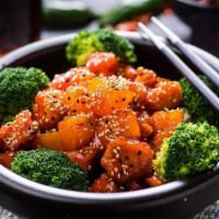 Lunch-Sesame Chicken · Crispy stir-fried tender chicken sauteed with tangy sweet sauce