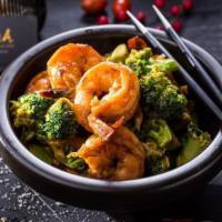 Lunch-Broccoli Shrimp · Sauteed with broccoli, served w. Chef's special brown sauce