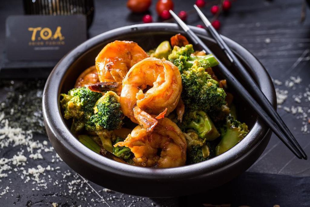 Lunch-Broccoli Shrimp · Sauteed with broccoli, served w. Chef's special brown sauce