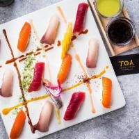 Triple Delight Sushi (12 Pcs) · Tuna, yelloetail & Salmon