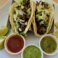 Tacos · Choose from the following specialty prepared meats: carne asada (beef steak), lengua (beef t...
