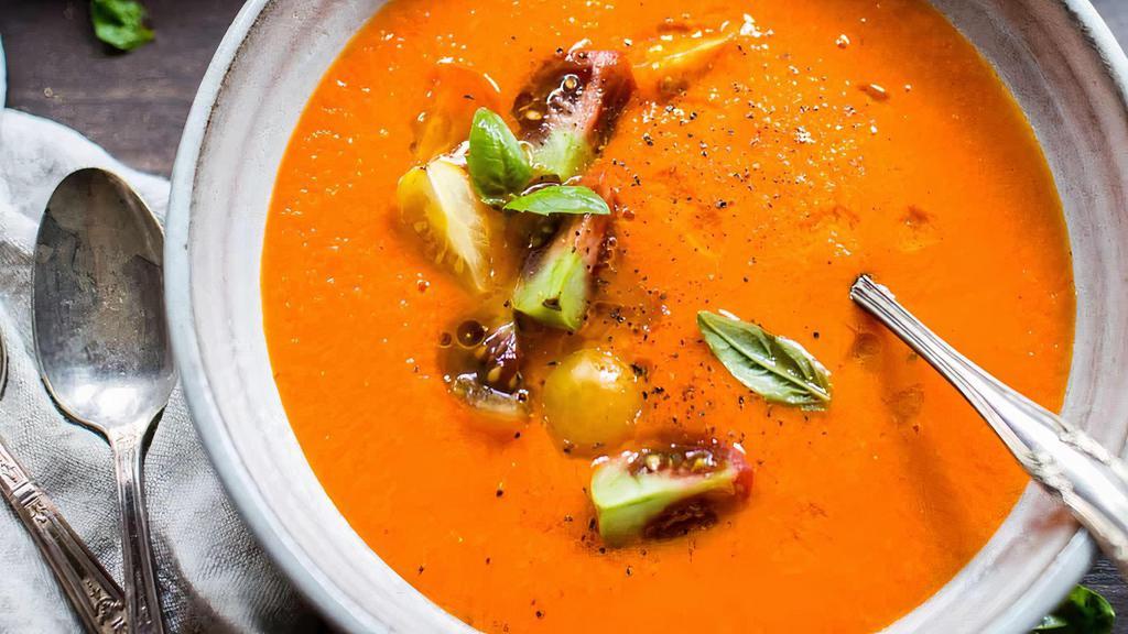 Tomato Pepper Soup · Tomatoes cooked with spices to make a thick soup.