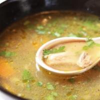 Chicken Soup · Chicken cooked with spices, and watery soup.