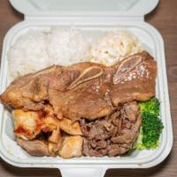 Aloha Bbq Combo · BBQ beef, BBQ chicken and kalbi short rib.