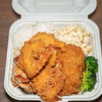 Seafood Mix · Fish, crispy shrimp and BBQ chicken.