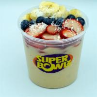 Refresh Bowl · Graviola berry, blueberry, strawberry, shaved coconut, banana.