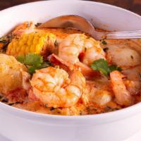 Chupe De Camarones · Delicious shrimp chowder Peruvian style soup