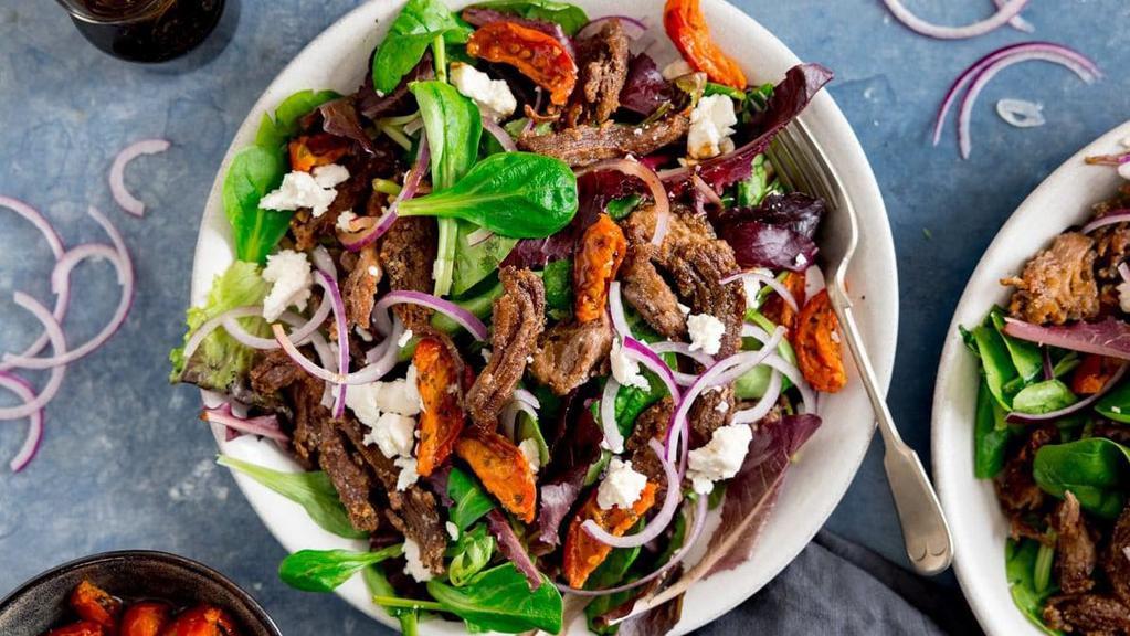 Chicken And Lamb Salad · come with salad lettuce tomato mix salad cucumber green pepper red onion chickpea corn pickle all those items come one platter