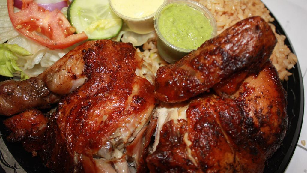 Half Chicken & 2 Sides · Inca Chicken favorite: Served with choice of two sides.