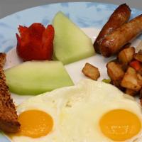 Eggs&Sausage · Two eggs, two sausage links, homefries and toast