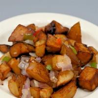 Homefries · Homefries with sauteed onions and bell peppers