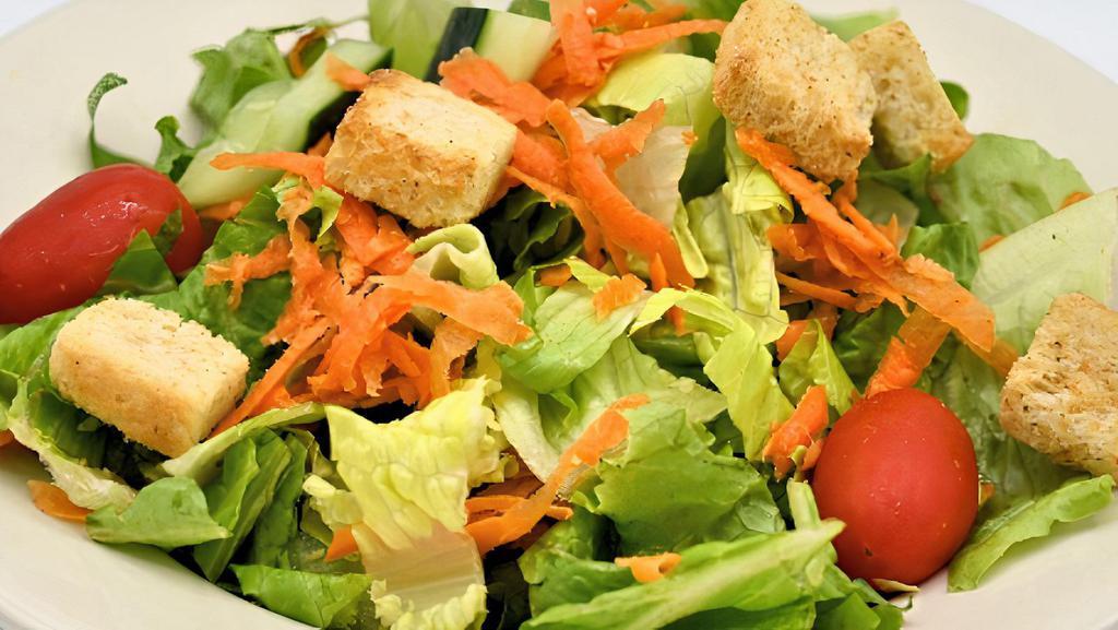Side Salad · Lettuce with tomatoes, cucumbers, carrots and garlic croutons
