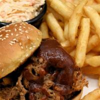 Bbq Pork · Our own slow cooked pulled pork, served on a sesame bun, with smoky Kansas-style BBQ sauce a...