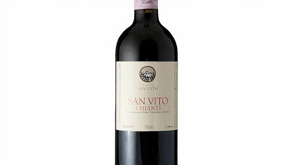 Bt-San Vito Chianti · Sangiovese 100% A wine that is ready to drink but does not suffer from being kept briefly in the cantina, brilliant ruby red color, fresh and fruity bouquet, harmonic and pleasant flavor. 13% alcohol