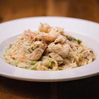Shrimp & Crab Pasta · shrimp, jumbo lump crab meat, asparagus, applewood smoked bacon, white wine, garlic, cream, ...